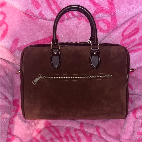 Coach Suede Large Rowan Handbag - Picture 2 of 9